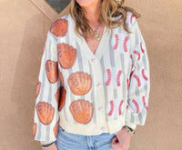 Queen Of Sparkles - Baseball & Glove Cardigan