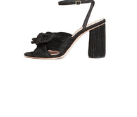 Loeffler Randall Women's Camellia Pleated Bow Heel in black - women's heels - detail view