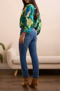 Tribal - Audrey Straight Crop Jeans With Tape Embroidery