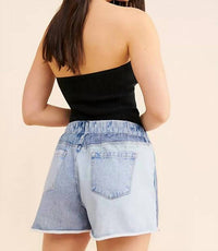 Blanknyc - Colorblock Denim & French Terry Pull-on Shorts