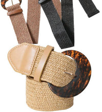 Leto - Women's Basketweave Stretch Cinch Belt