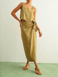 Deon - Blakely Raw Hem Wrap Skirt