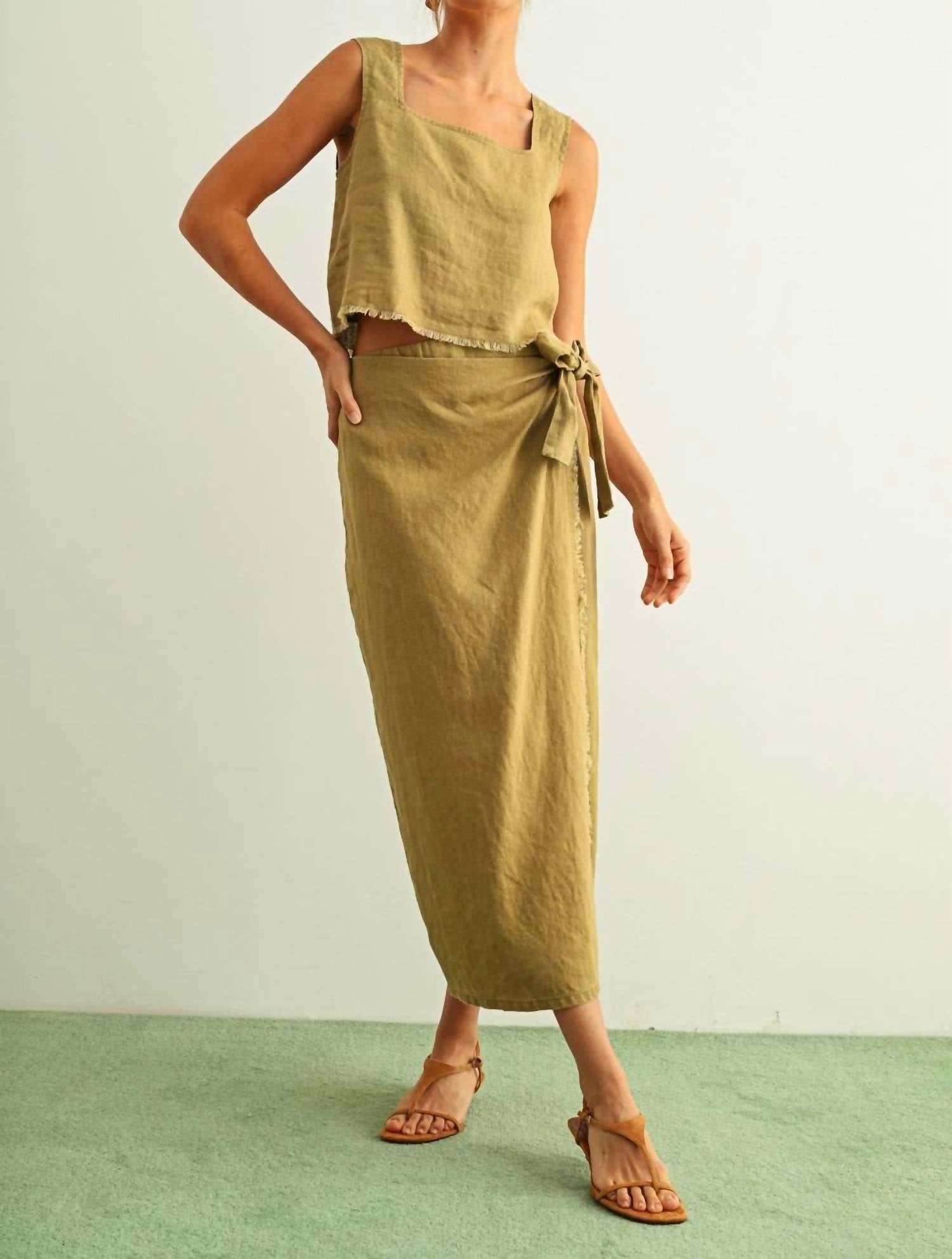 Deon - Blakely Raw Hem Wrap Skirt