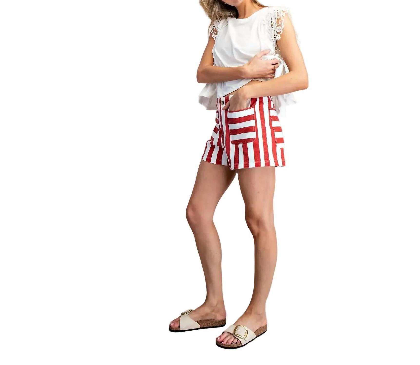Ee:Some - Sierra Striped Shorts