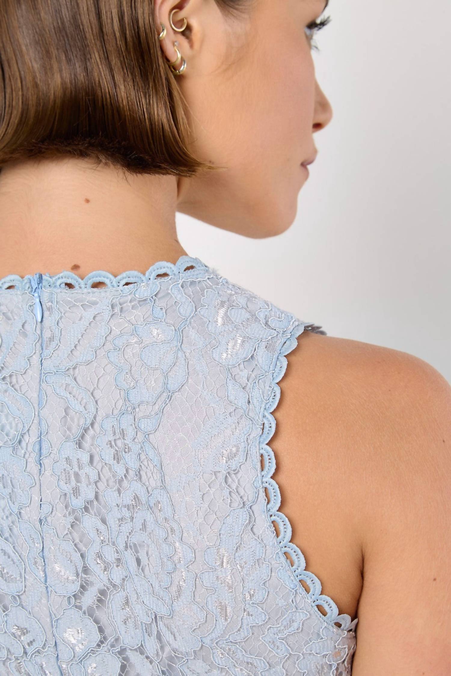 Apricot - High Neck Lace Dress