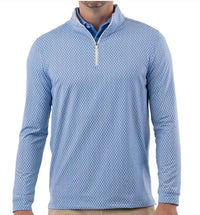 Good Good Golf Sky High Quarter Zip Polo in blue - men's shirt