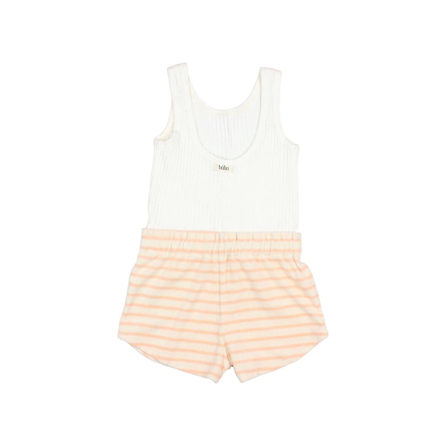 Búho - Girl's Terry Striped Jumpsuit