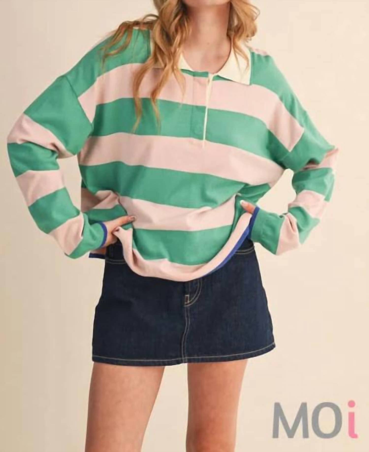 &Merci - Striped Rugby Sweater