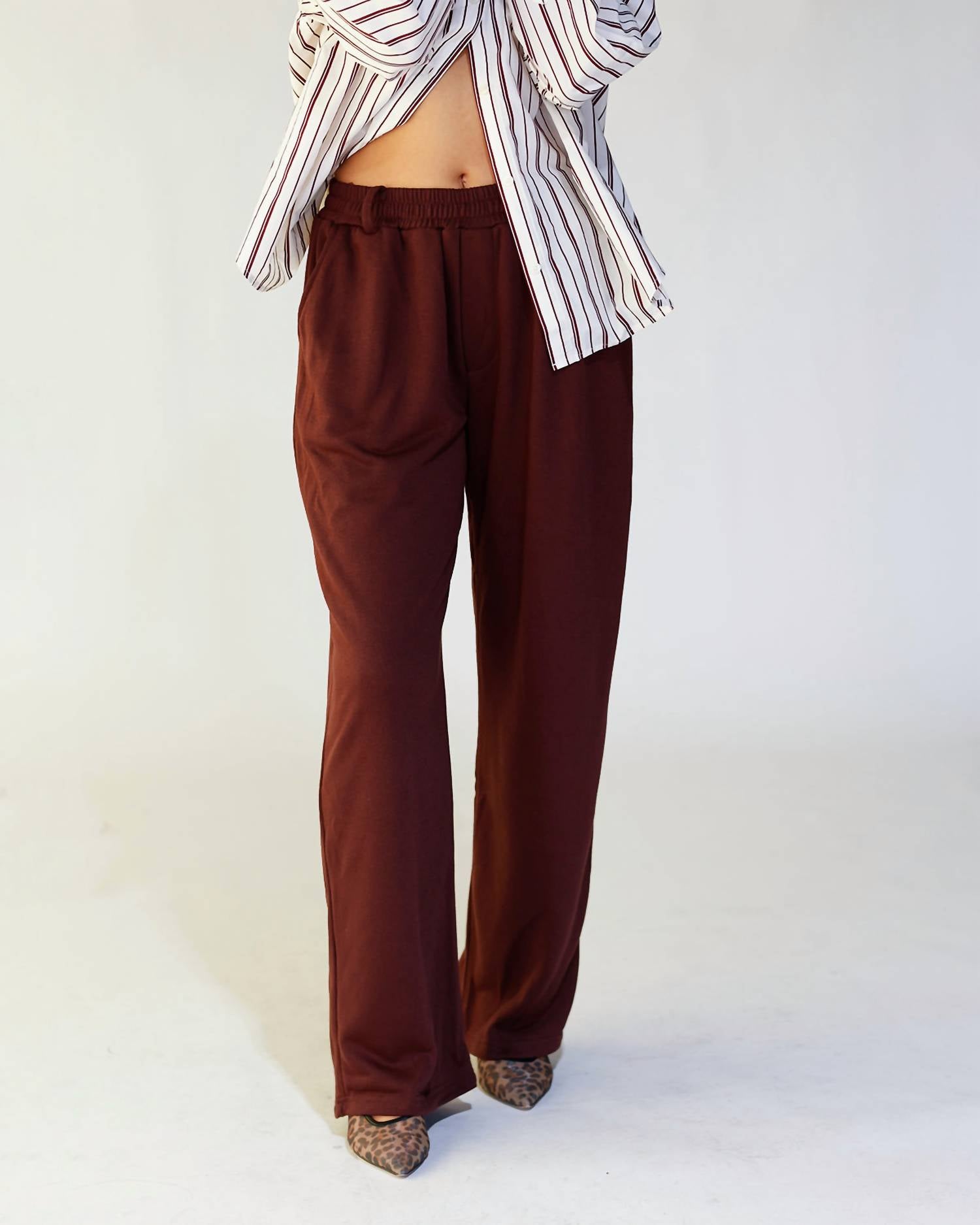 Mimosa Laid-back Luxe Sweatpants in maroon - women's pants - alternate view