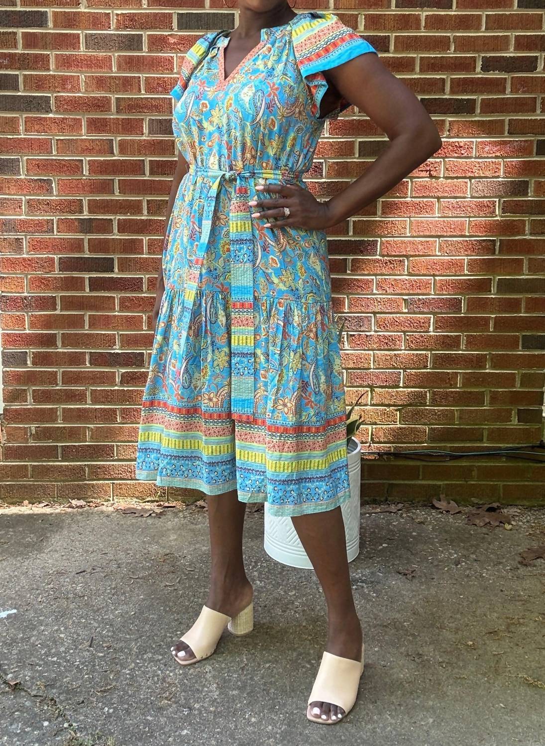 Current Air - Briony Tiered Midi Modern Boho Dress