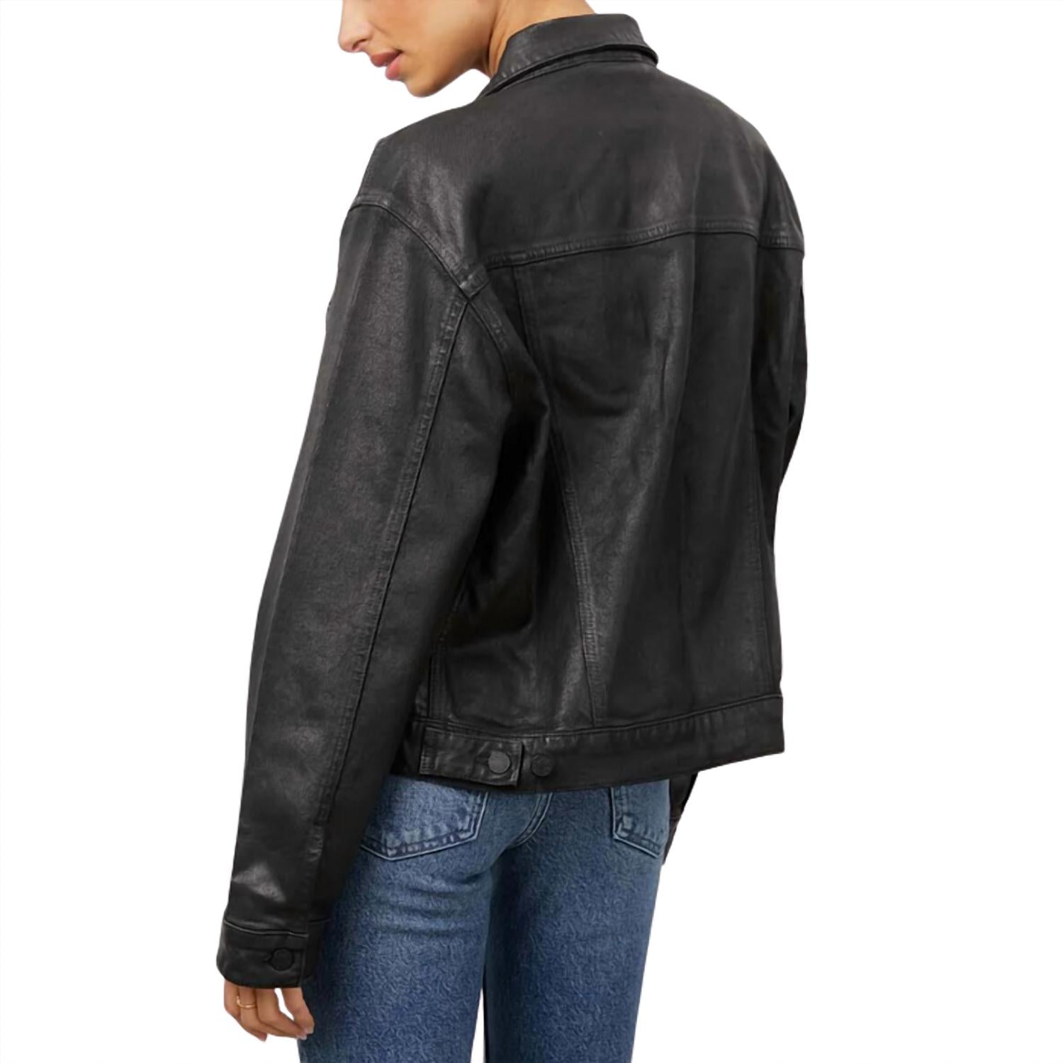 Rails Women's Mulholland Jacket in coated noir - women's jacket - detail view