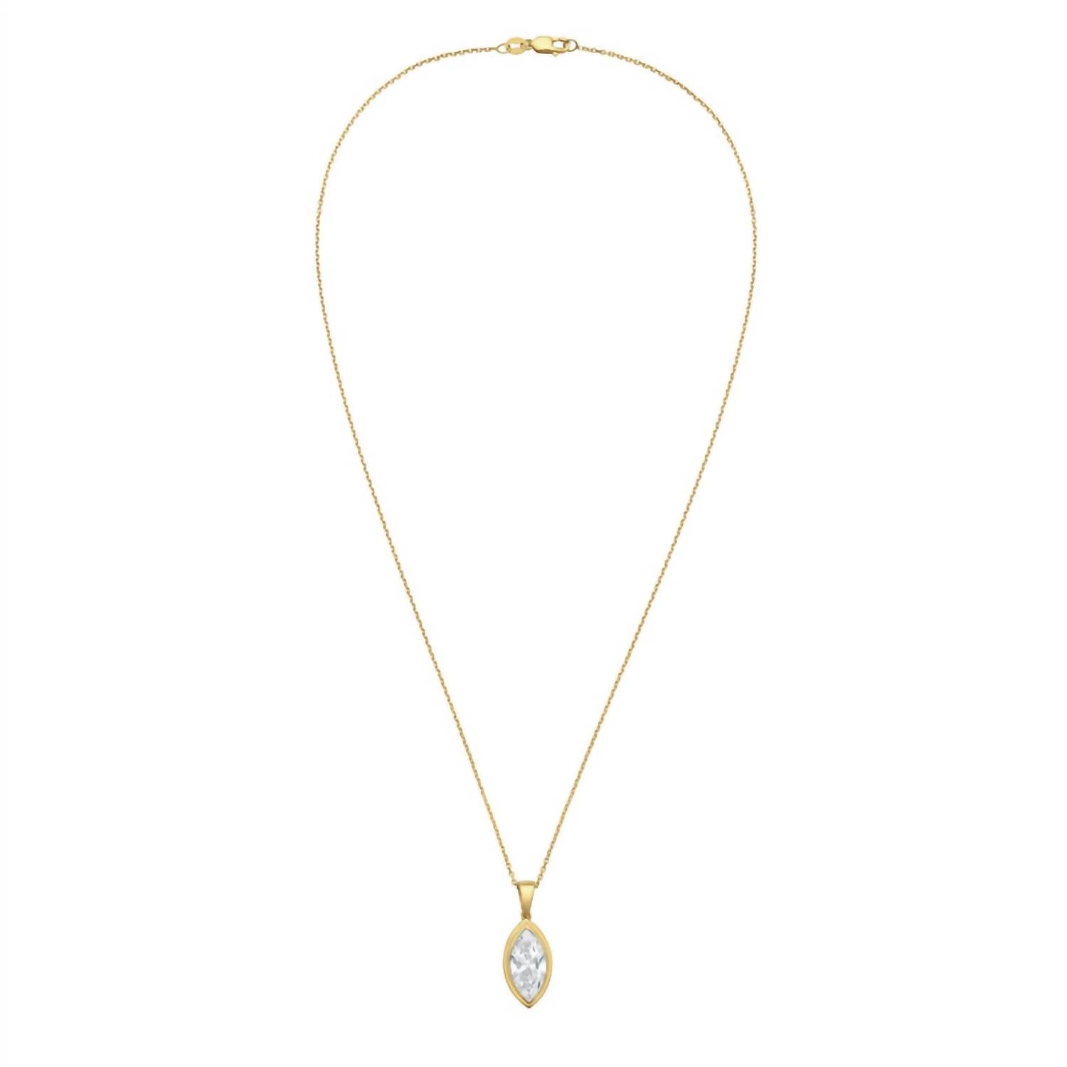 Diana M Jewels - Women's Marquise Lab-Grown Diamond Pendant Necklace (1.00 Ct) - Delicate