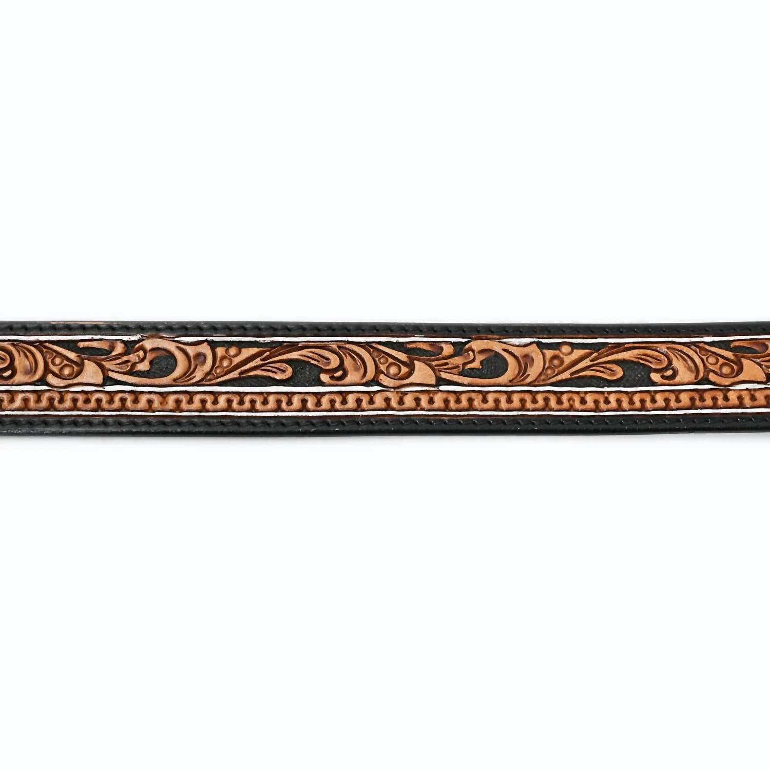 American Darling Women's Tooled Leather Western Belt in black and brown - women's accessory - alternate view