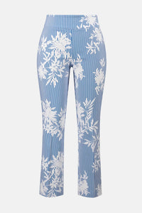 Joseph Ribkoff Millenium Printed Straight Pants in vanilla blue - women's pants - view 4