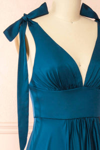 Cinderella Divine - Audrey Tea Length Satin A-line Dress