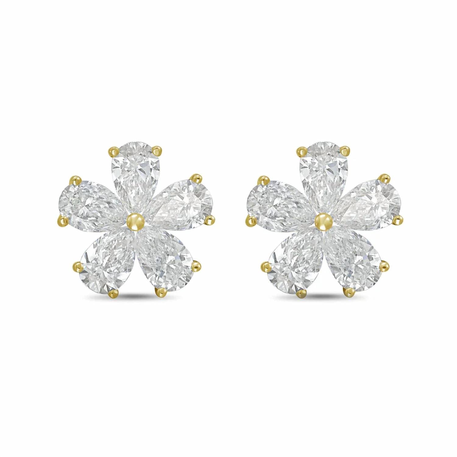 Diana M Jewels - Women's Pear Lab-Grown Diamond Stud Earrings (2.00 Ct TCW) - Classic
