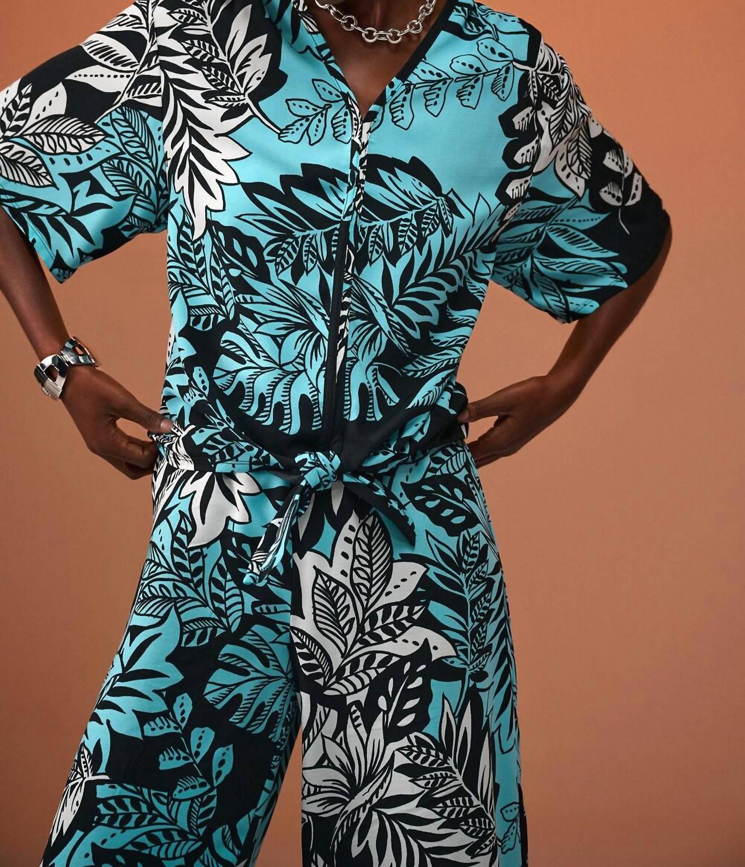 Joseph Ribkoff - Floral & Plant Motif Pants Style 241067