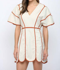 Fate - Binding Scallop Panel Mini Dress