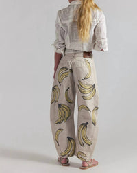 Free People - Good Luck Printed Barrel Jeans