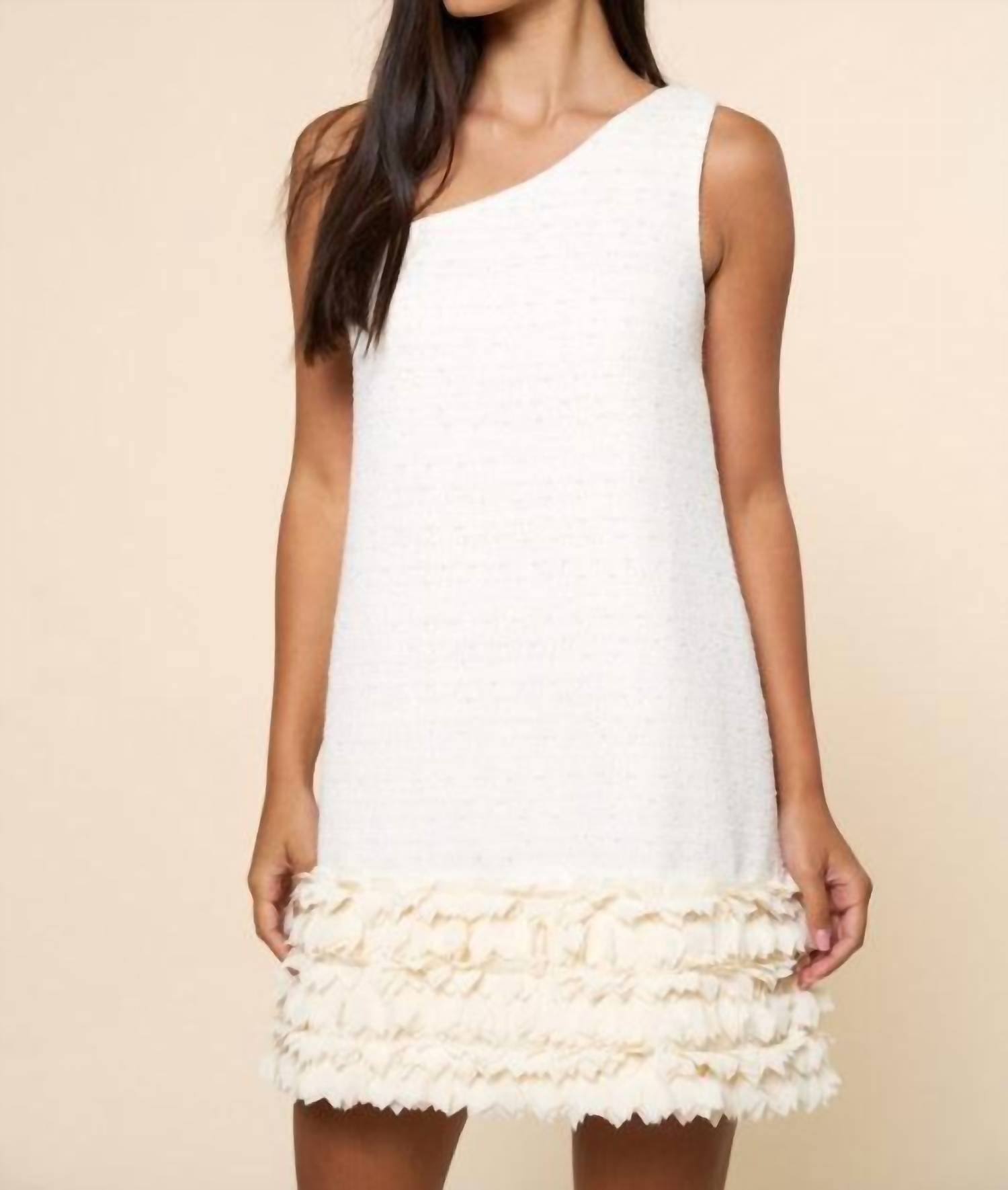 lalavon One Shoulder Thalia Dress in white - women's dress
