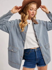 Bluivy - Corduroy Collar Contrast Barn Coat