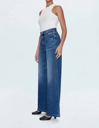 PISTOLA Lana High Rise Ultra Wide Leg Jean in soho - women's jeans - detail view