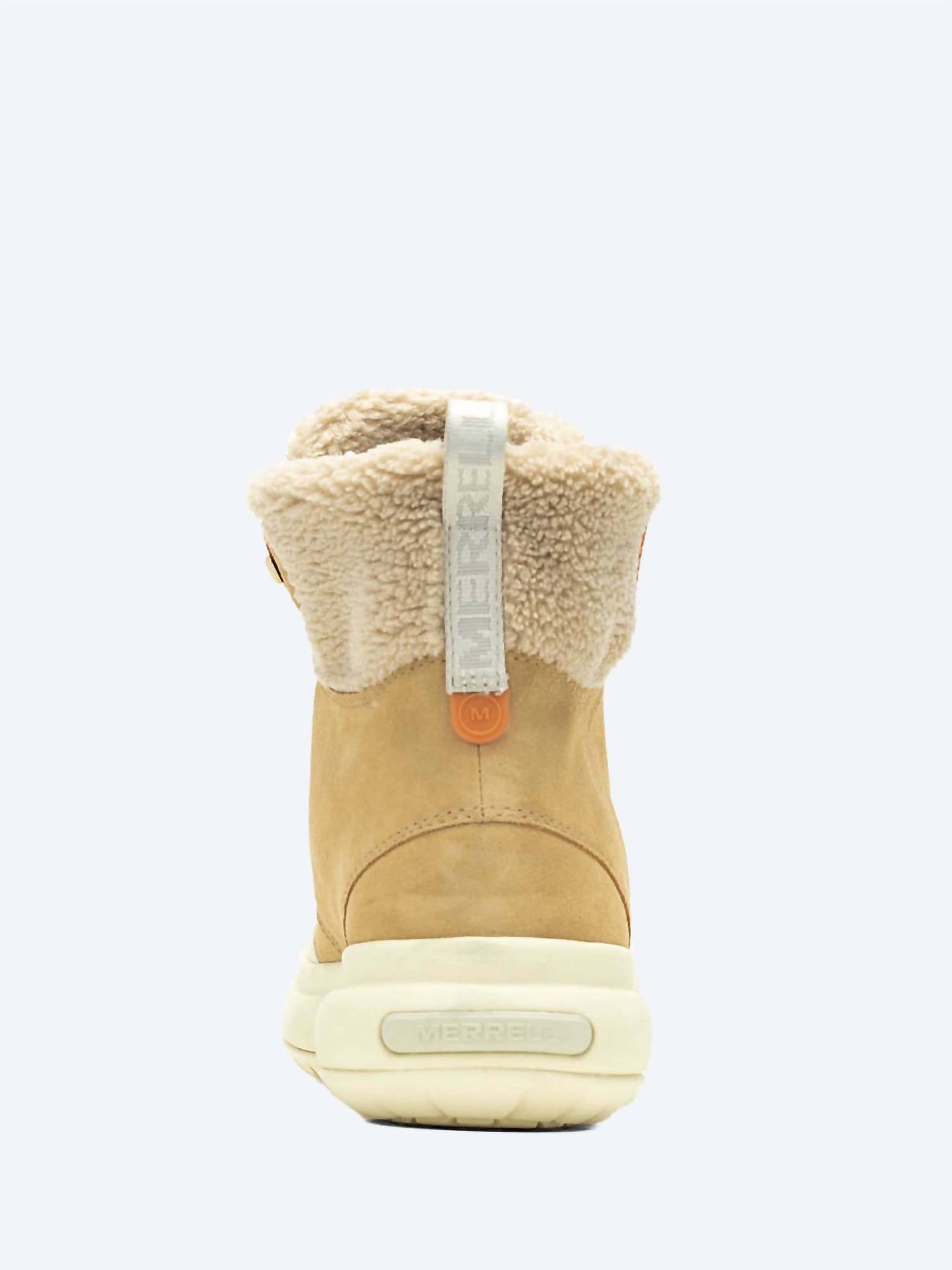 MERRELL Women's Marque Thermo Lace Boot in tan - women's shoe - detail view