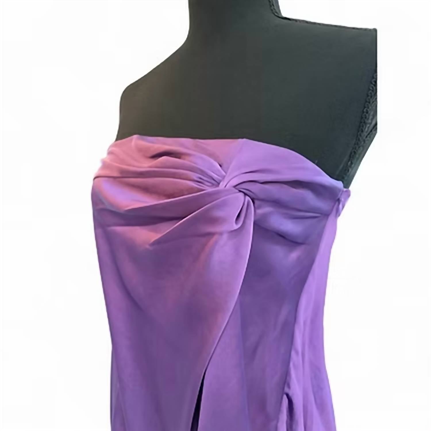 George W. Davies - Women's Strapless Satin Midi Dress