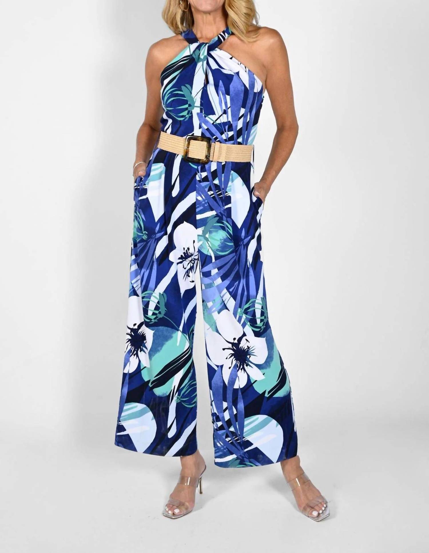 Frank Lyman - Floral Print Halter Jumpsuit