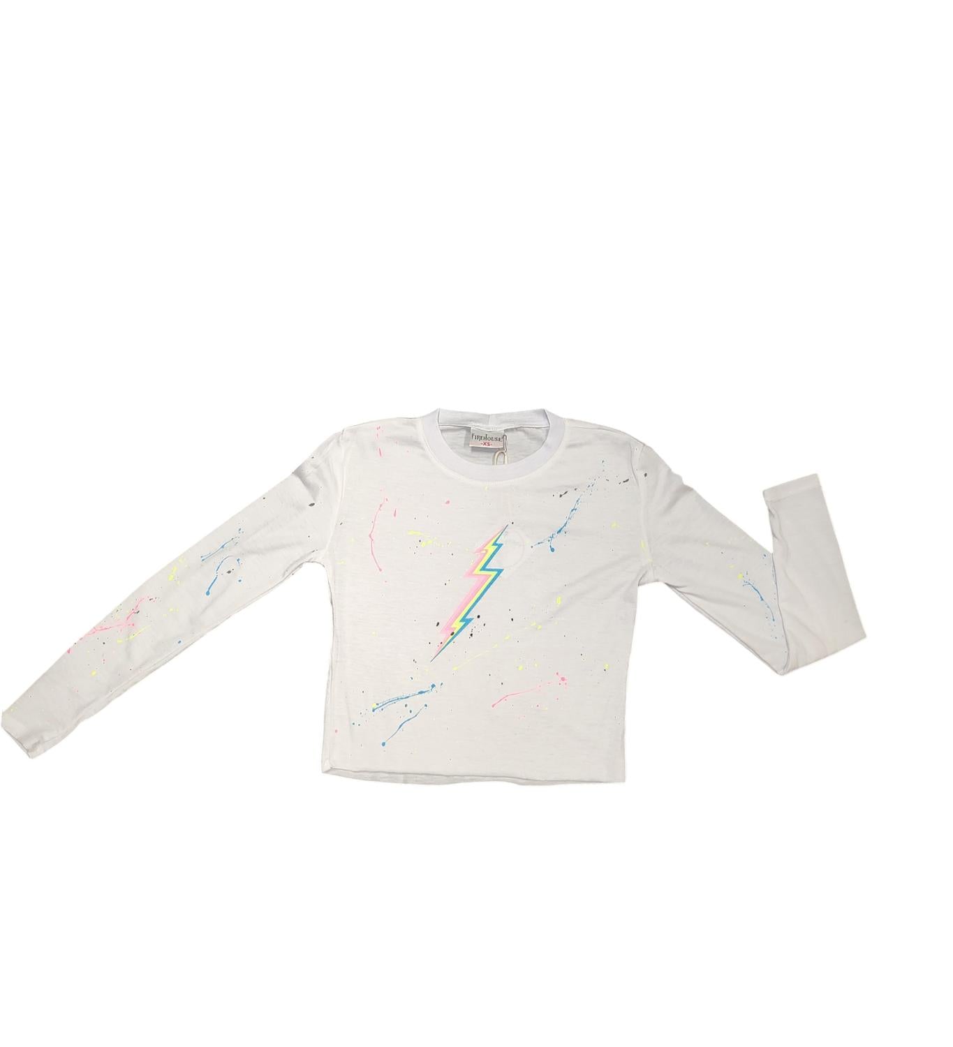 Firehouse - Girl's Splatter Lighting Bolt Top