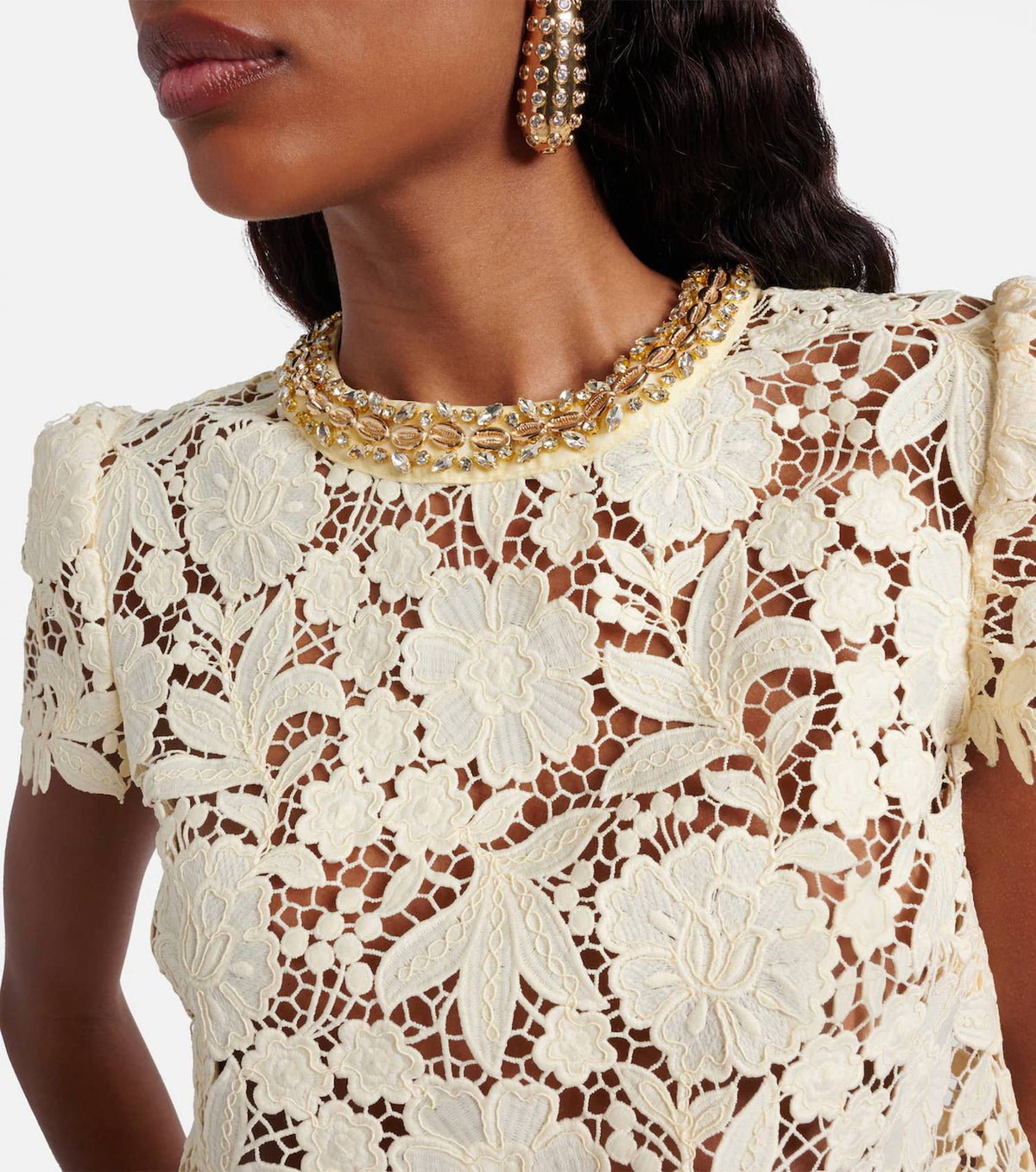 Self-Portrait - Embellished Lace Top