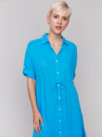 Charlie B - Short Sleeve Button-front Dress