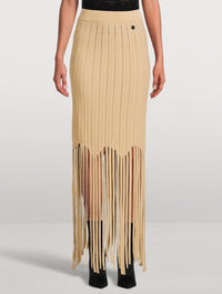 Balmain - Flechage Fringed Knit Long Skirt