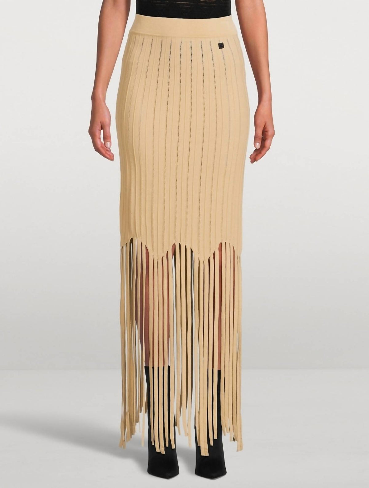 Balmain - Flechage Fringed Knit Long Skirt