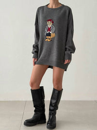 Anaz Lady Polo Bear Sweater in gray - women's sweater