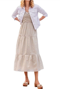 MIRREN GATHERED FRONT TIERED DRESS