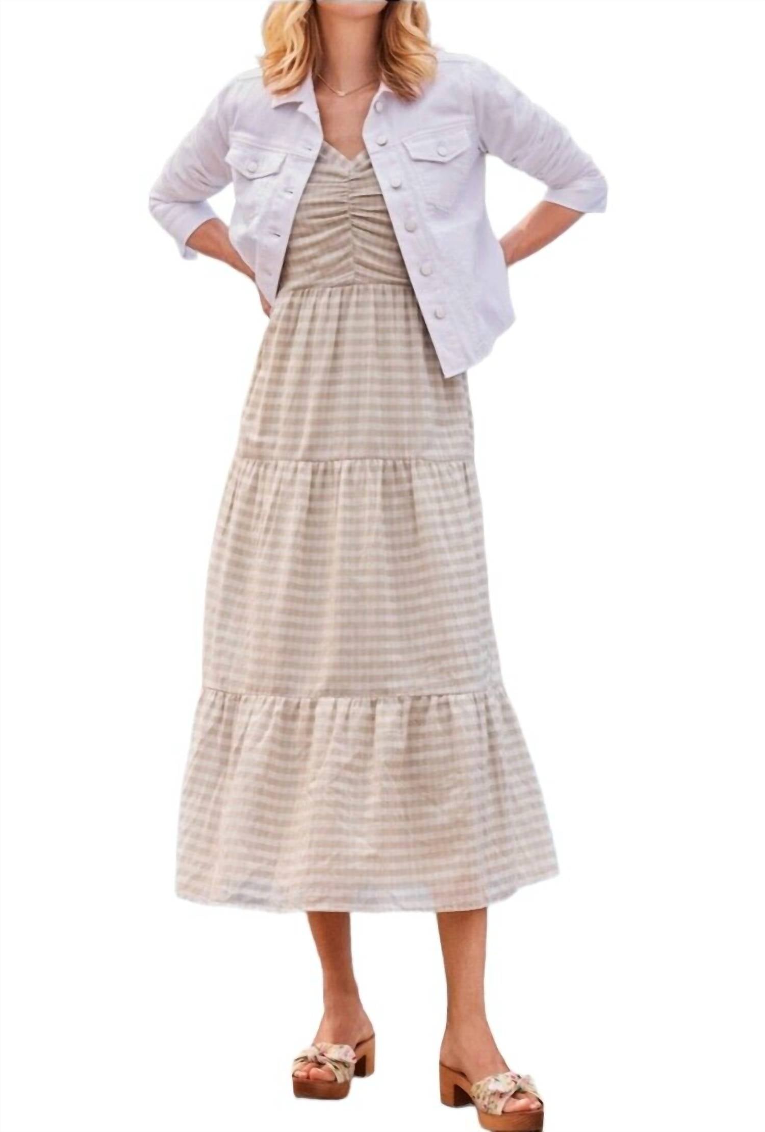 MIRREN GATHERED FRONT TIERED DRESS