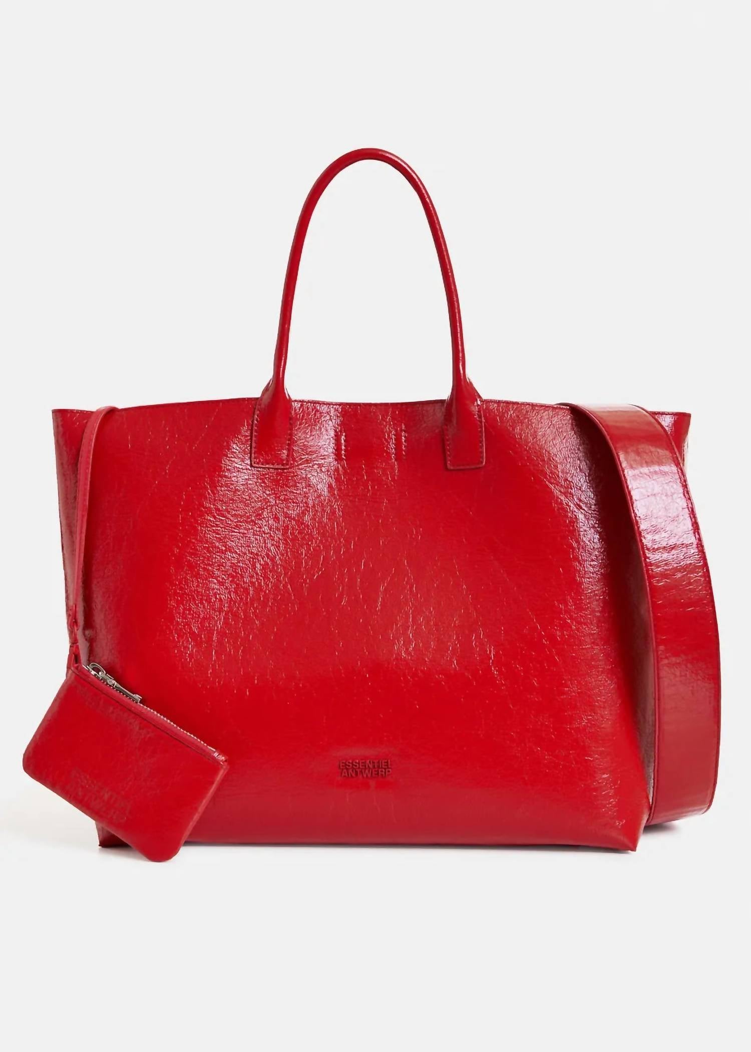 Essentiel Antwerp - Women's Faux Patent-leather Shopper Bag