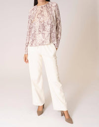 Area Stars - Snake Print Long Sleeve Blouse
