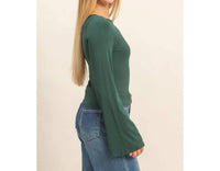Hyfve - Everly Long Bell Sleeve Ribbed Knit Top