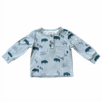 babysprouts Boy’s Long Sleeve Henley Shirt in buffalo - kids' long sleeve top