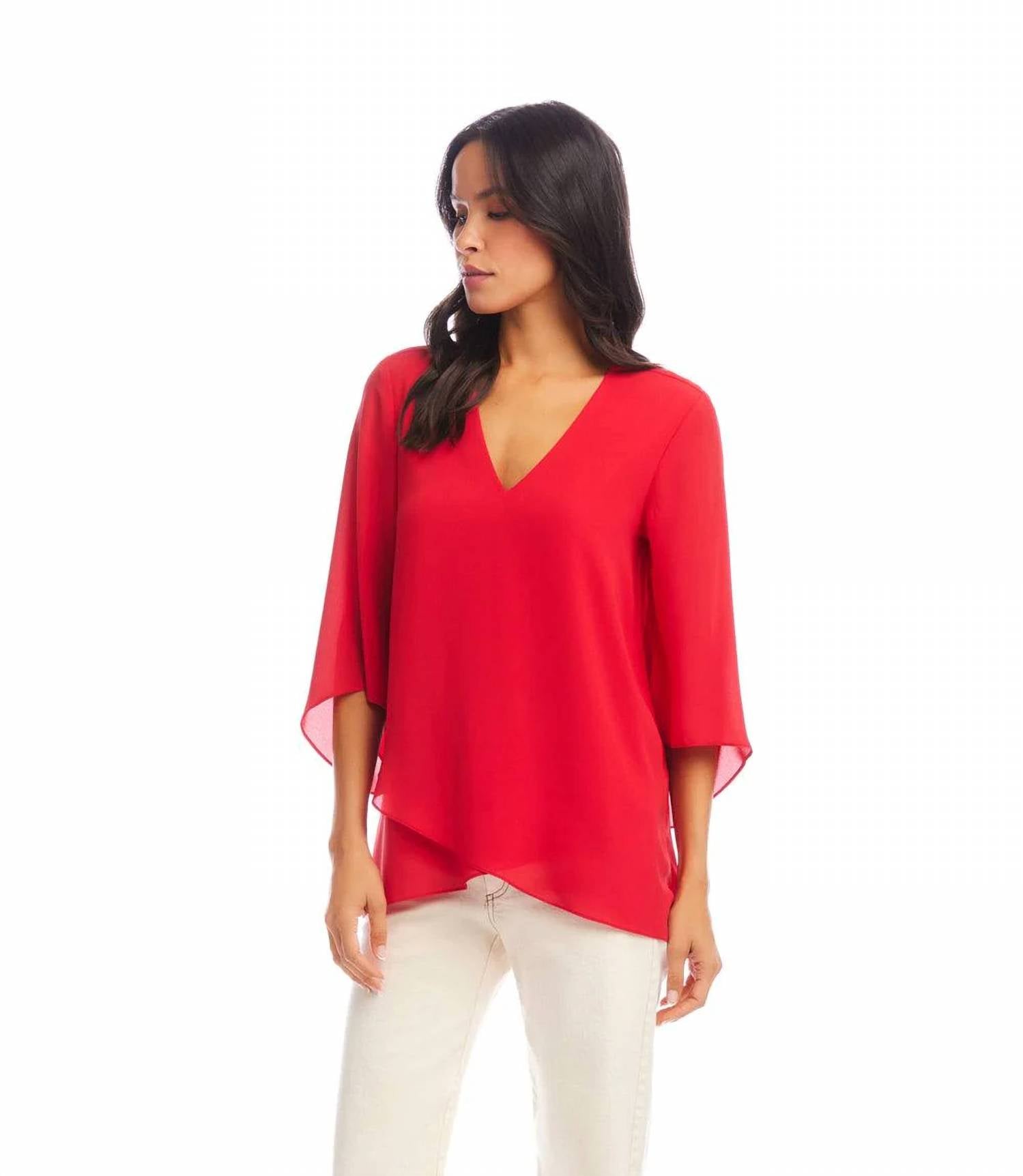 Karen Kane - Bracelet Sleeve Asymmetric Top