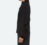 HELMUT LANG Long Sleeve Scarf Top in black - women's long sleeve top - alternate view