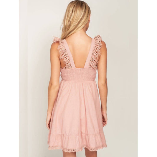 Peixoto - Farrah Crochet Strap Tie Front Dress
