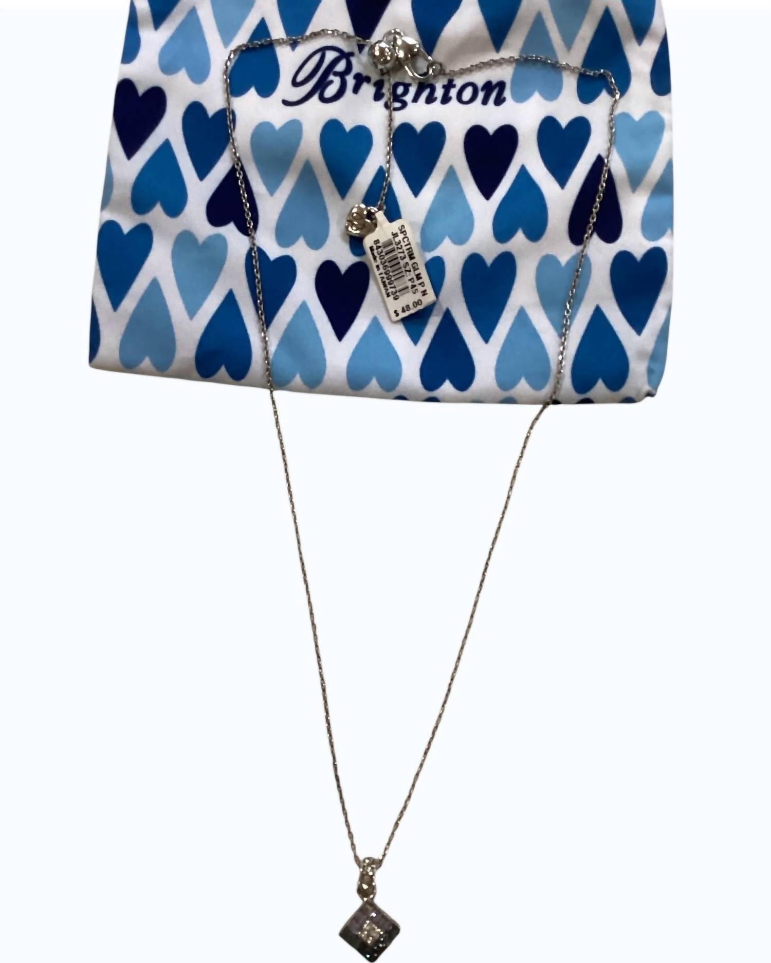 Brighton Women's Spectrum Pendant in silver with blue stones - women's item - detail view