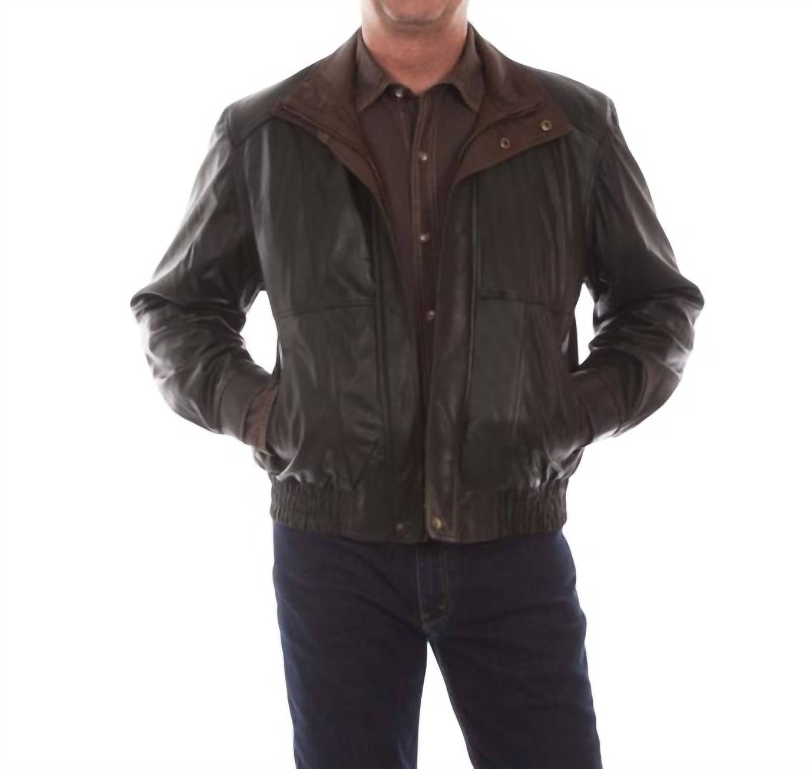Scully - Double Collar Featherlite Leather Jacket