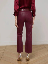 L'Agence - Kendra Coated Cropped Flare Pants
