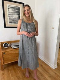 Things Between - Giselle Gingham Buttoned Tank Midi Dress