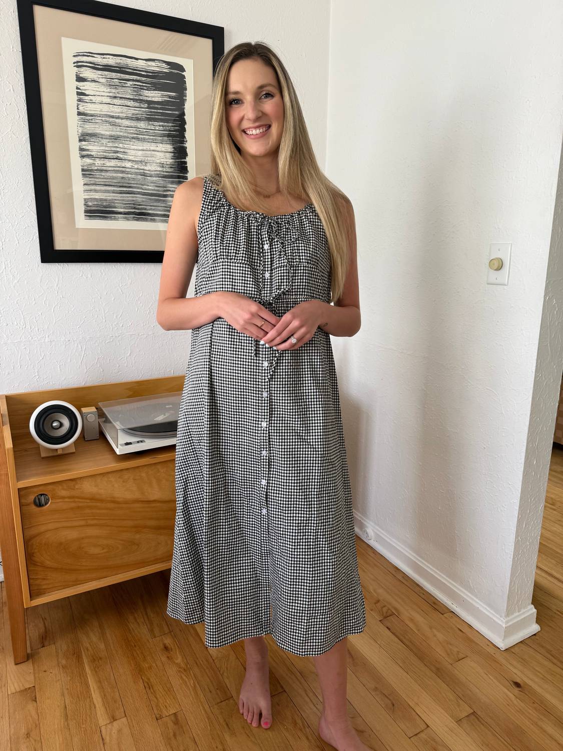 Things Between - Giselle Gingham Buttoned Tank Midi Dress