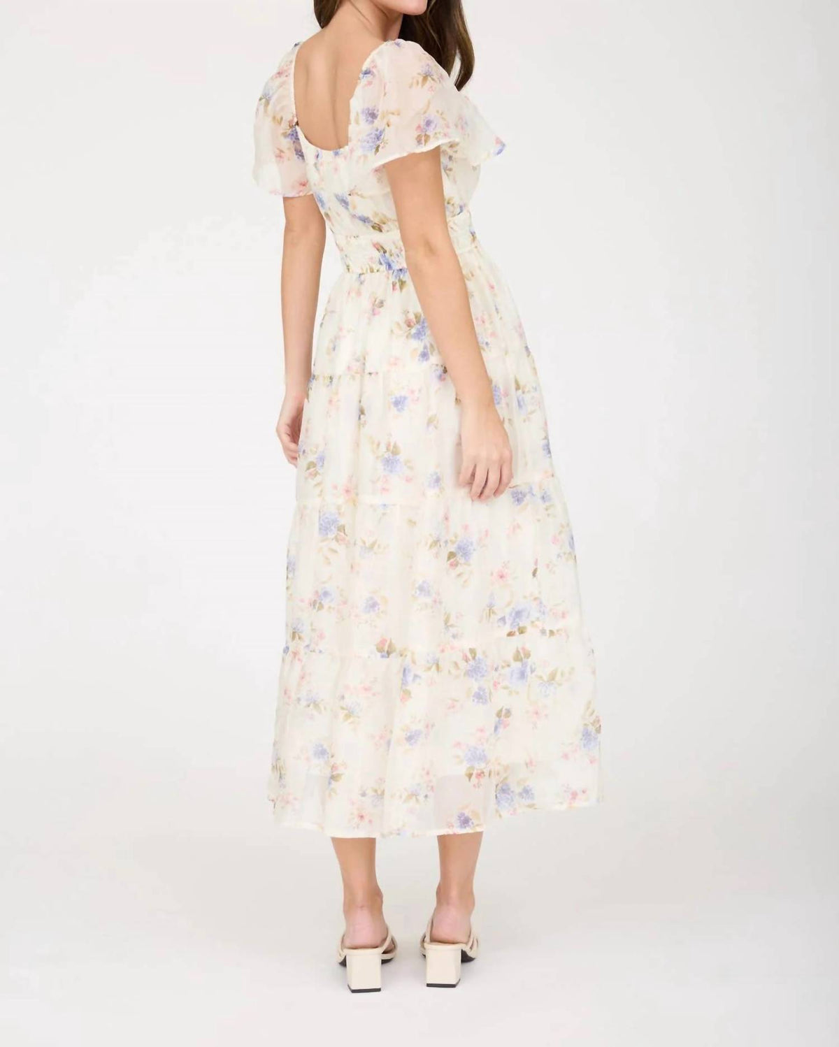 Blu Pepper - Floral Chiffon Midi Dress